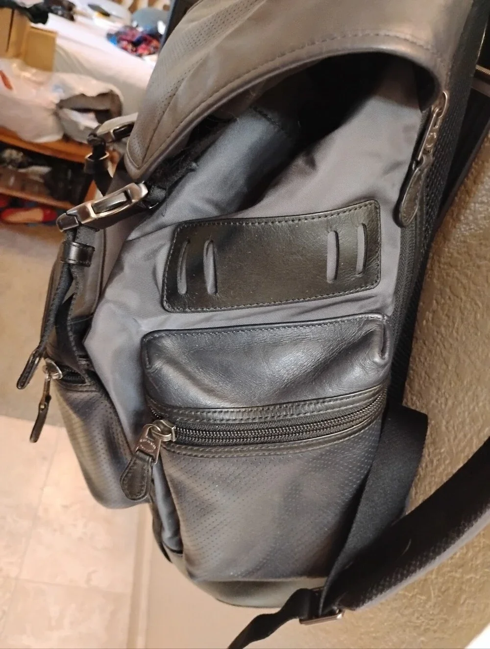 ▪️Coach Black Leather Terrain Gunmetal Backpack Rugged Cabincore Quiet Luxury